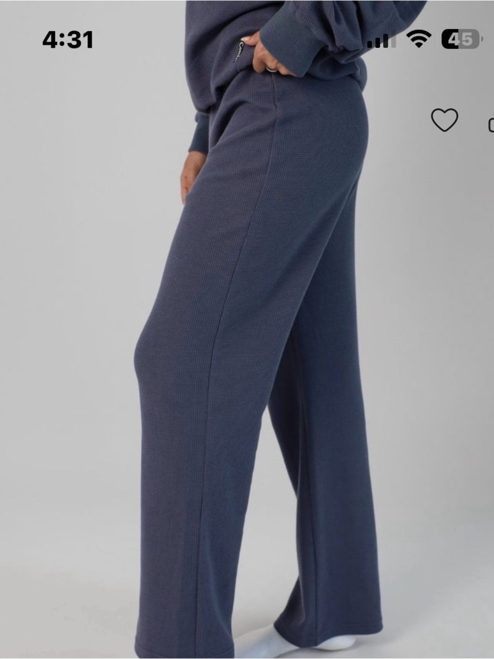 Comfrt Waffle Lounge Pants in Stone Blue